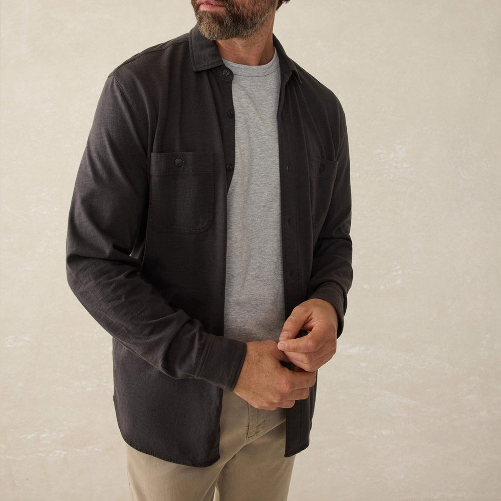 Faherty Charcoal Casual Button Down Shirt